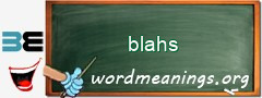 WordMeaning blackboard for blahs